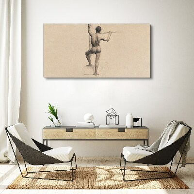 Figure of a man with a spear Canvas print