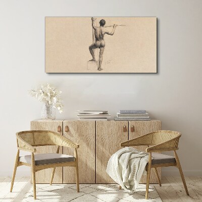 Figure of a man with a spear Canvas print