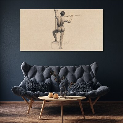 Figure of a man with a spear Canvas print