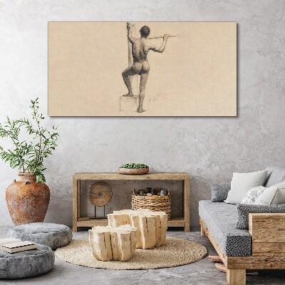 Figure of a man with a spear Canvas print
