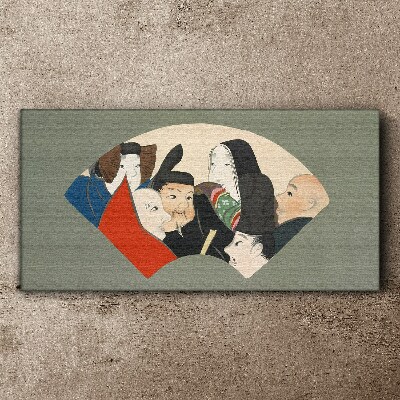 Traditional Japanese-style characters Canvas print