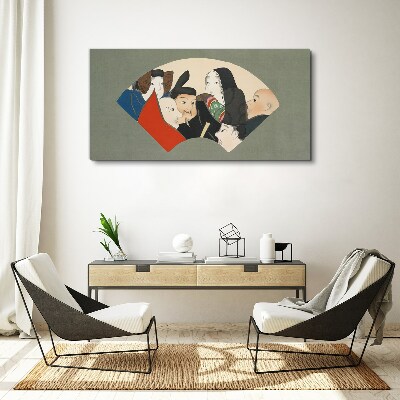Traditional Japanese-style characters Canvas print