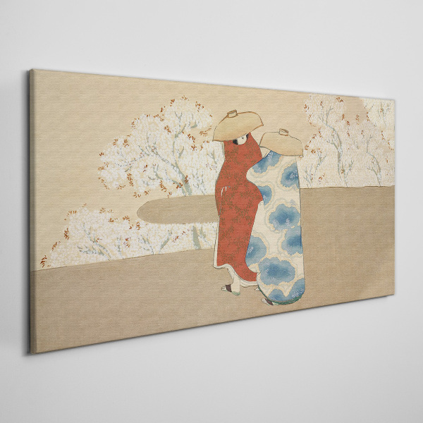 Meeting among the flowering trees Canvas print