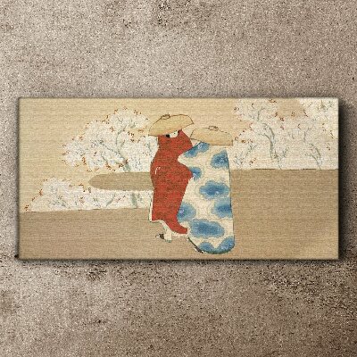 Meeting among the flowering trees Canvas print