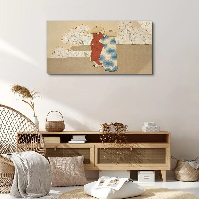Meeting among the flowering trees Canvas print