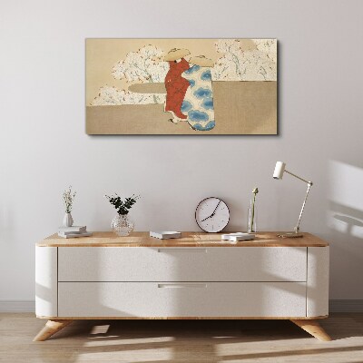 Meeting among the flowering trees Canvas print