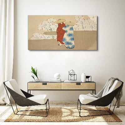 Meeting among the flowering trees Canvas print