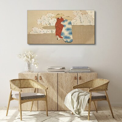 Meeting among the flowering trees Canvas print