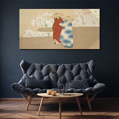 Meeting among the flowering trees Canvas print