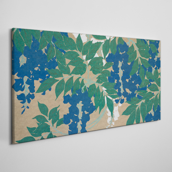 Green and blue leaves in abstract Canvas print