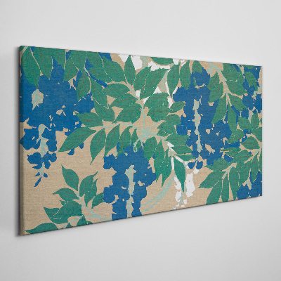 Green and blue leaves in abstract Canvas print