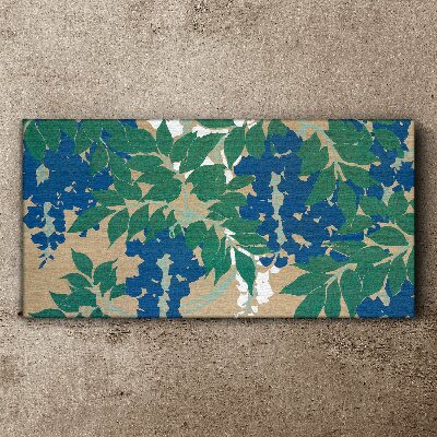 Green and blue leaves in abstract Canvas print