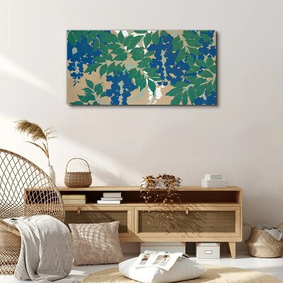 Green and blue leaves in abstract Canvas print