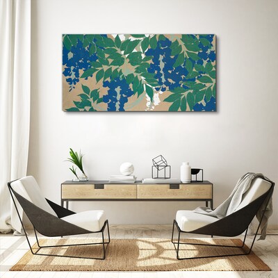 Green and blue leaves in abstract Canvas print