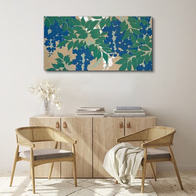 Green and blue leaves in abstract Canvas print