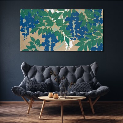 Green and blue leaves in abstract Canvas print