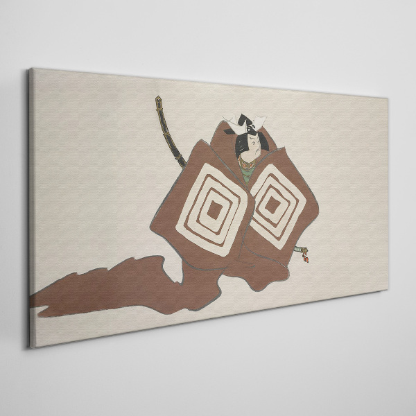 Abstraction male samurai Canvas Wall art