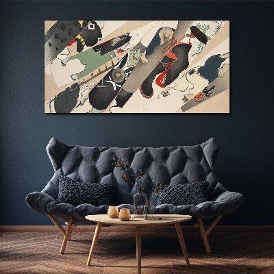 Dancing animals in motion Canvas Wall art