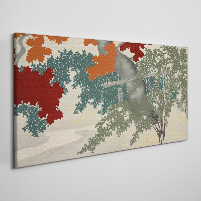 Abstraction tree leaves Canvas Wall art