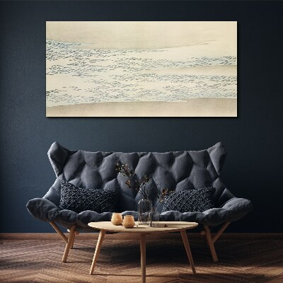 Waves on a calm background Canvas Wall art