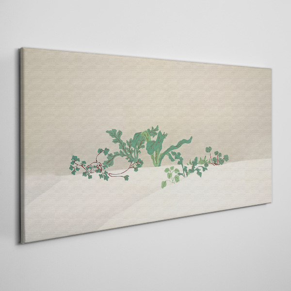 Delicate plants on a neutral background Canvas Wall art