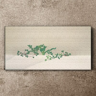 Delicate plants on a neutral background Canvas Wall art