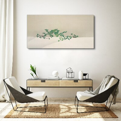Delicate plants on a neutral background Canvas Wall art
