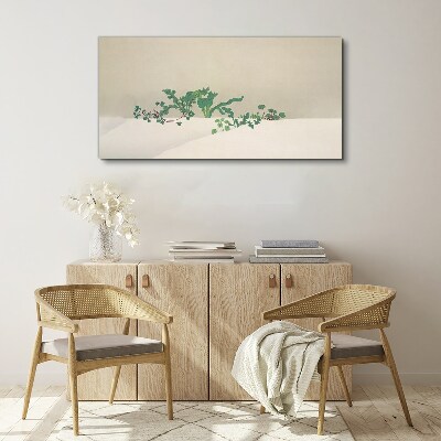 Delicate plants on a neutral background Canvas Wall art