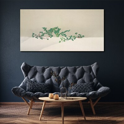 Delicate plants on a neutral background Canvas Wall art