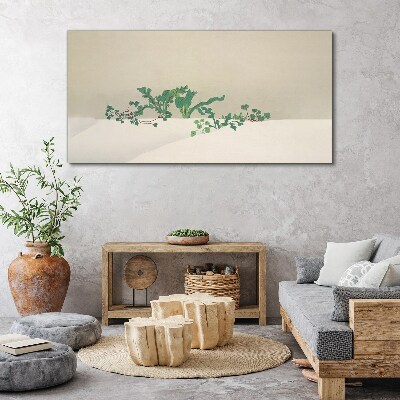 Delicate plants on a neutral background Canvas Wall art