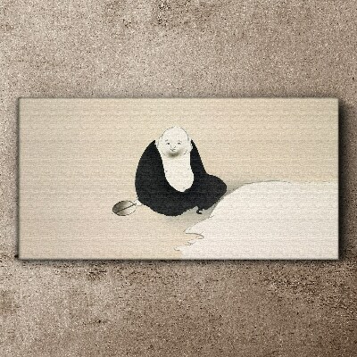 A quiet moment in a monochromatic space Canvas Wall art