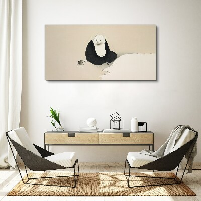 A quiet moment in a monochromatic space Canvas Wall art