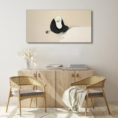 A quiet moment in a monochromatic space Canvas Wall art