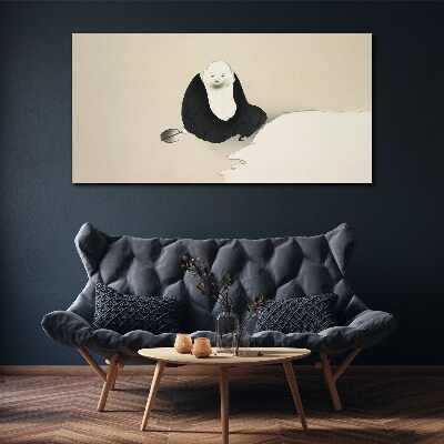 A quiet moment in a monochromatic space Canvas Wall art
