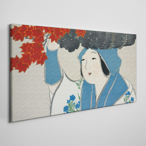 Joy among the autumn leaves Canvas Wall art