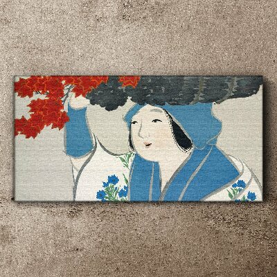 Joy among the autumn leaves Canvas Wall art