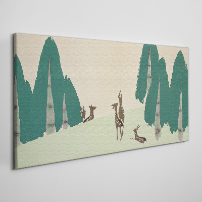 Abstraction forest animals Canvas Wall art