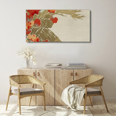 Floral motif in warm shades Canvas Wall art
