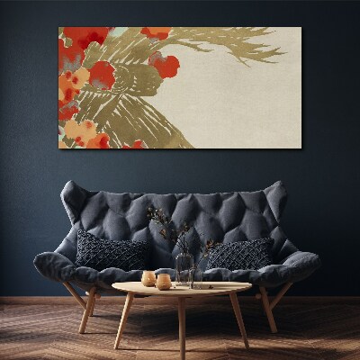 Floral motif in warm shades Canvas Wall art