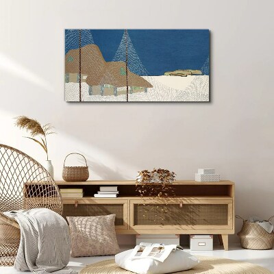 Abstraction snow cottage heaven Canvas Wall art