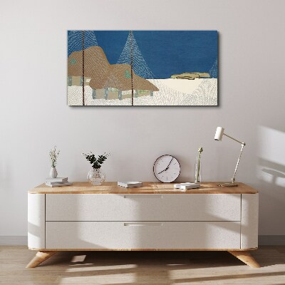 Abstract landscape with mesh Canvas Wall art