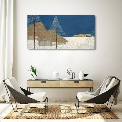 Abstract landscape with mesh Canvas Wall art