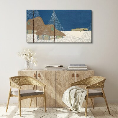 Abstract landscape with mesh Canvas Wall art