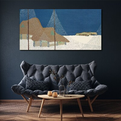 Abstract landscape with mesh Canvas Wall art