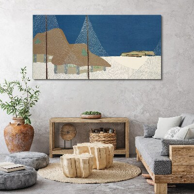 Abstraction snow cottage heaven Canvas Wall art