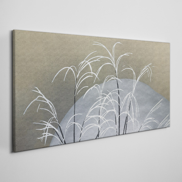 Winter grasses against the mountain backdrop Canvas Wall art