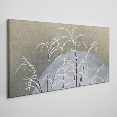Winter grasses against the mountain backdrop Canvas Wall art