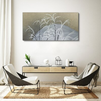Winter grasses against the mountain backdrop Canvas Wall art
