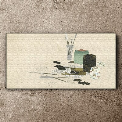 Minimalist composition with ceramics Canvas Wall art