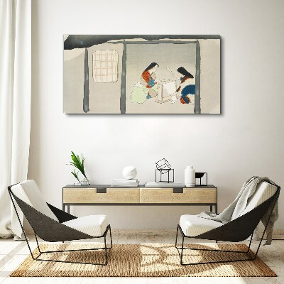 Working in a Traditional Japanese Village Canvas Wall art
